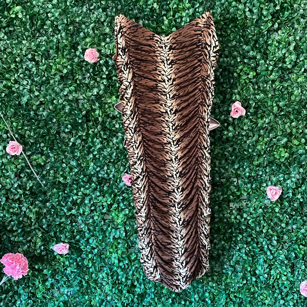 Animalprint Ruched Bodycon Dress